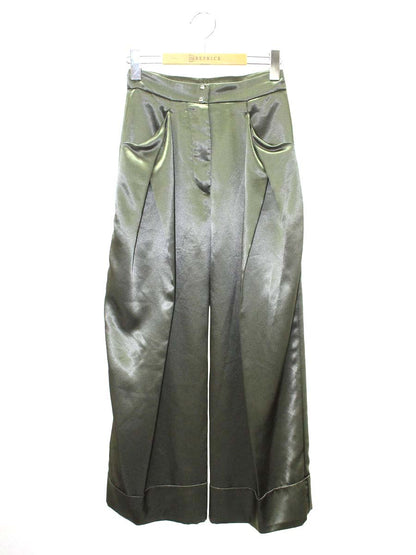 アンスリード 521730700501 パンツ 36 カーキグリーン サテン ITOPOU1ZK6FW