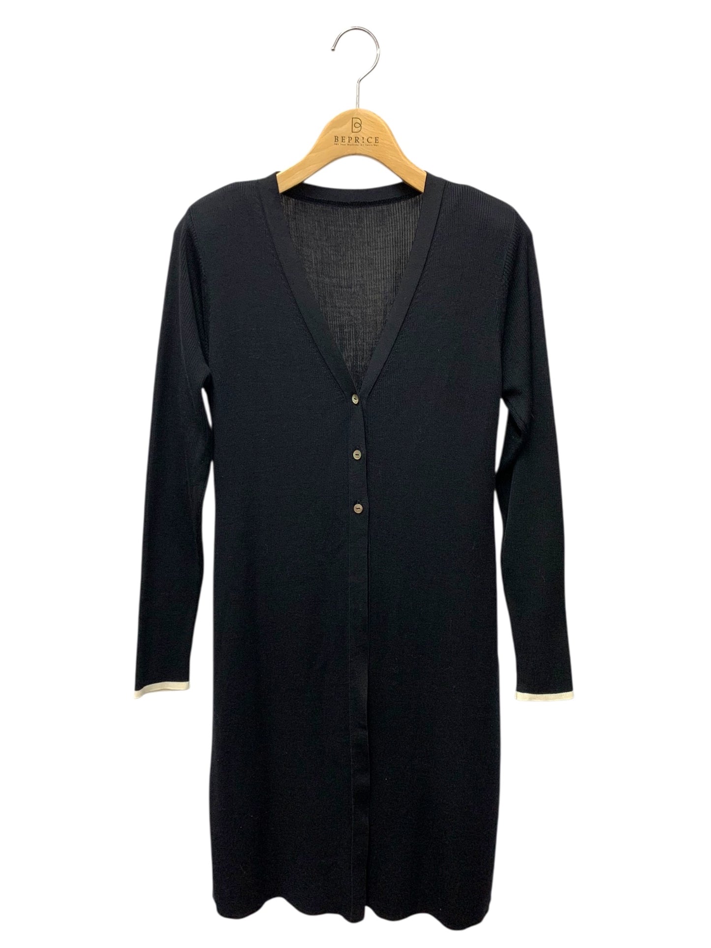 フォクシーブティック Evelyn Cardigan 44643 カーディガン 38 ブラック ロング ITQHMT1GJMYG