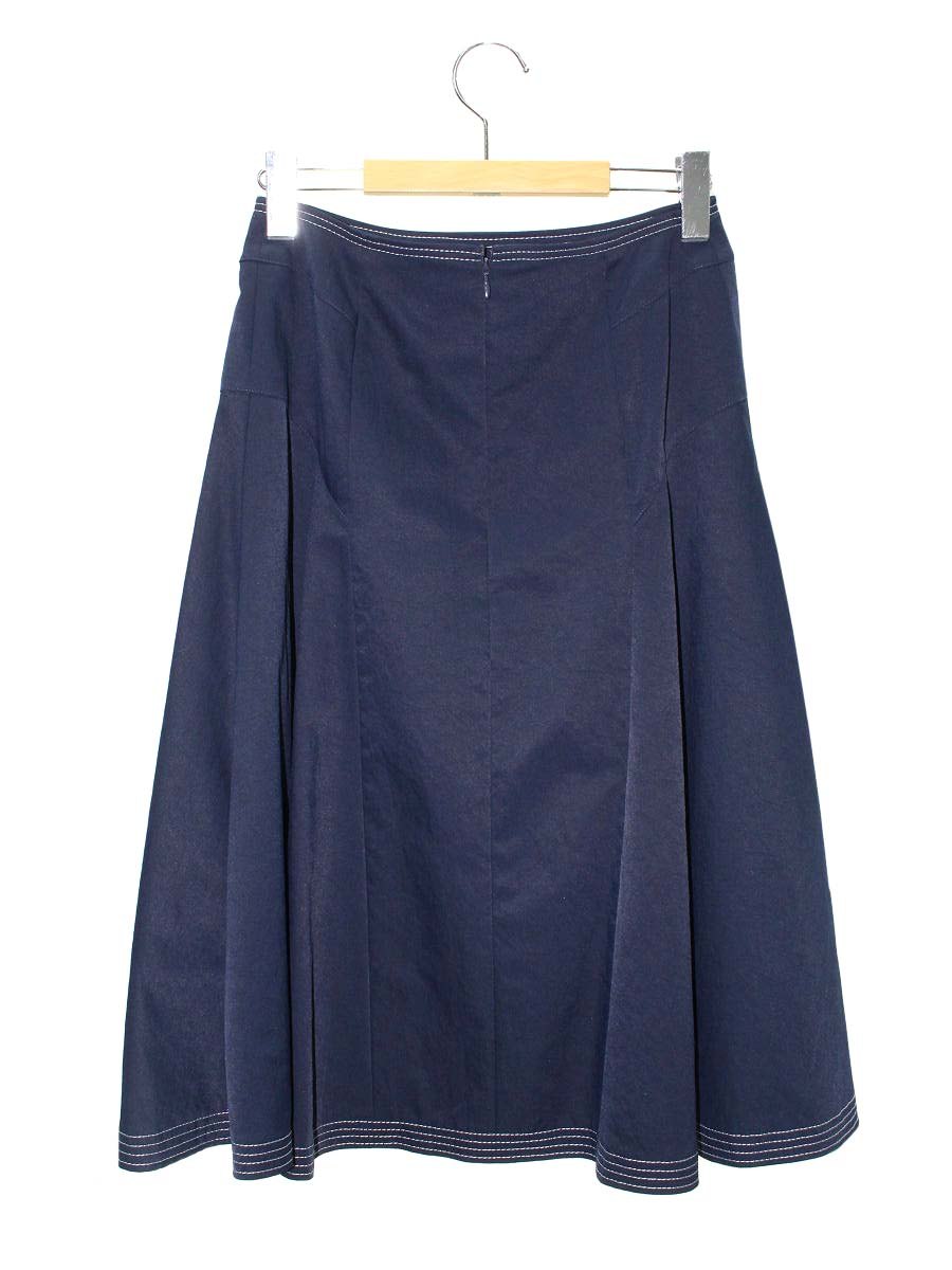 エムズグレイシー 017333 スカート 38 ネイビー フレア ITKXLUUZO1Z4