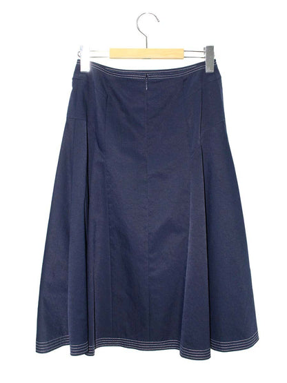エムズグレイシー 017333 スカート 38 ネイビー フレア ITKXLUUZO1Z4