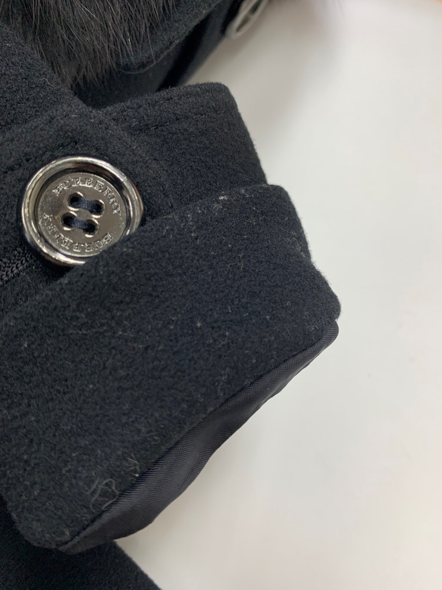 バーバリーロンドン B1B67-274-09 コート 38 ブラック カシミヤ ウール ダブルブレスト ITOJJUV077G7