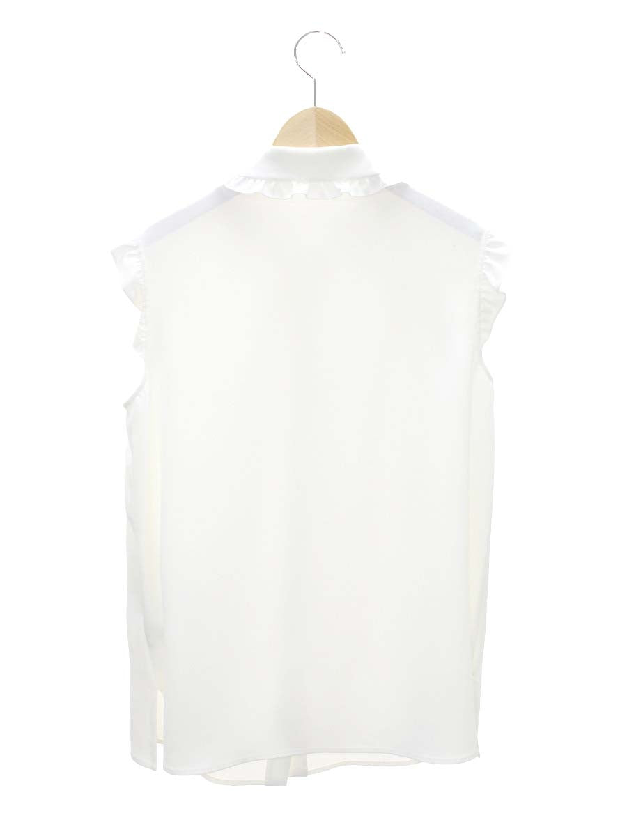 ルネ リミテッドエディション 6941960 ブラウス 34 ホワイト フリル フェイクパール レース ITT6M6JWU3WE