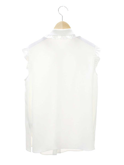 ルネ リミテッドエディション 6941960 ブラウス 34 ホワイト フリル フェイクパール レース ITT6M6JWU3WE