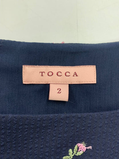 トッカ BUD OF ROSA ドレス OPTOGM0400 ワンピース ネイビー フラワー刺繍 ITF42NPTN7MS