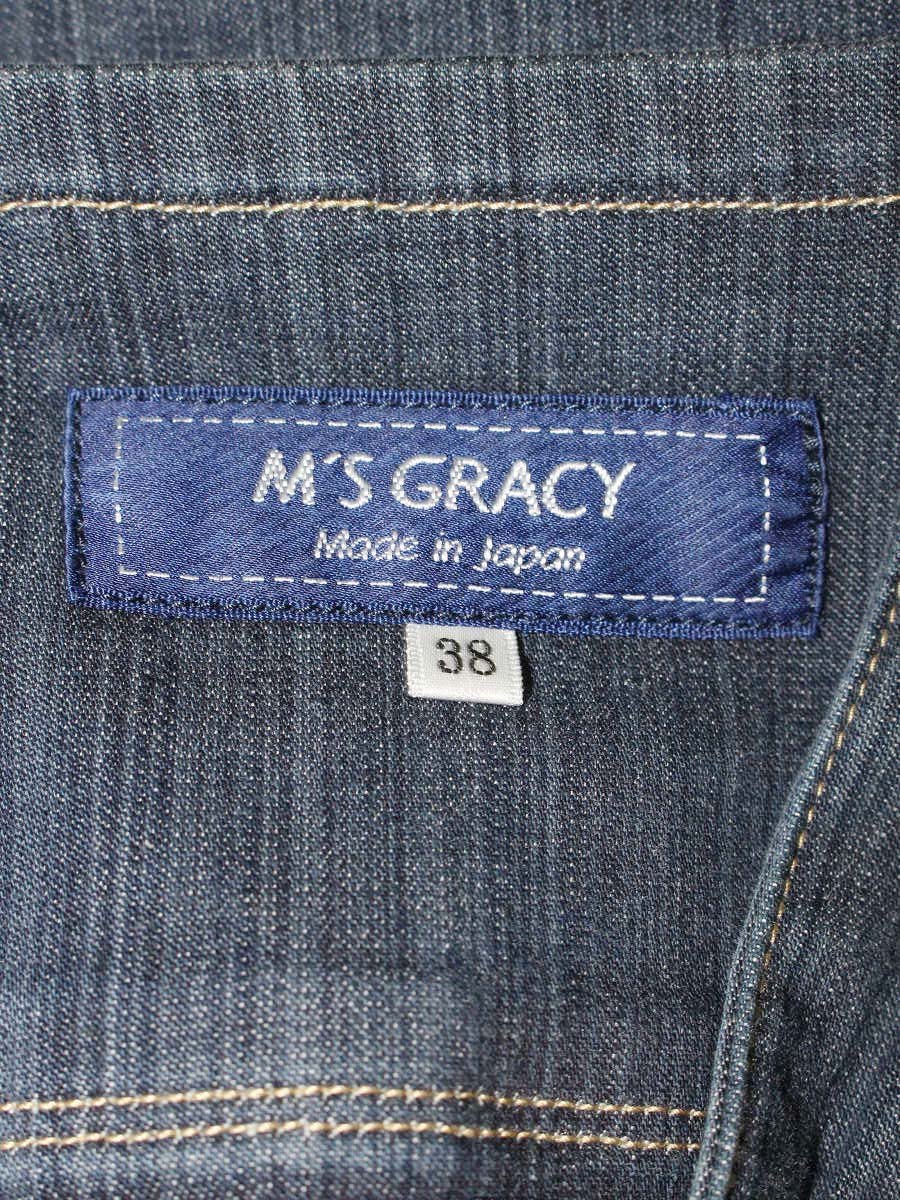 エムズグレイシー 914108 Gジャン 38 ブルー デニム ウォッシュ加工