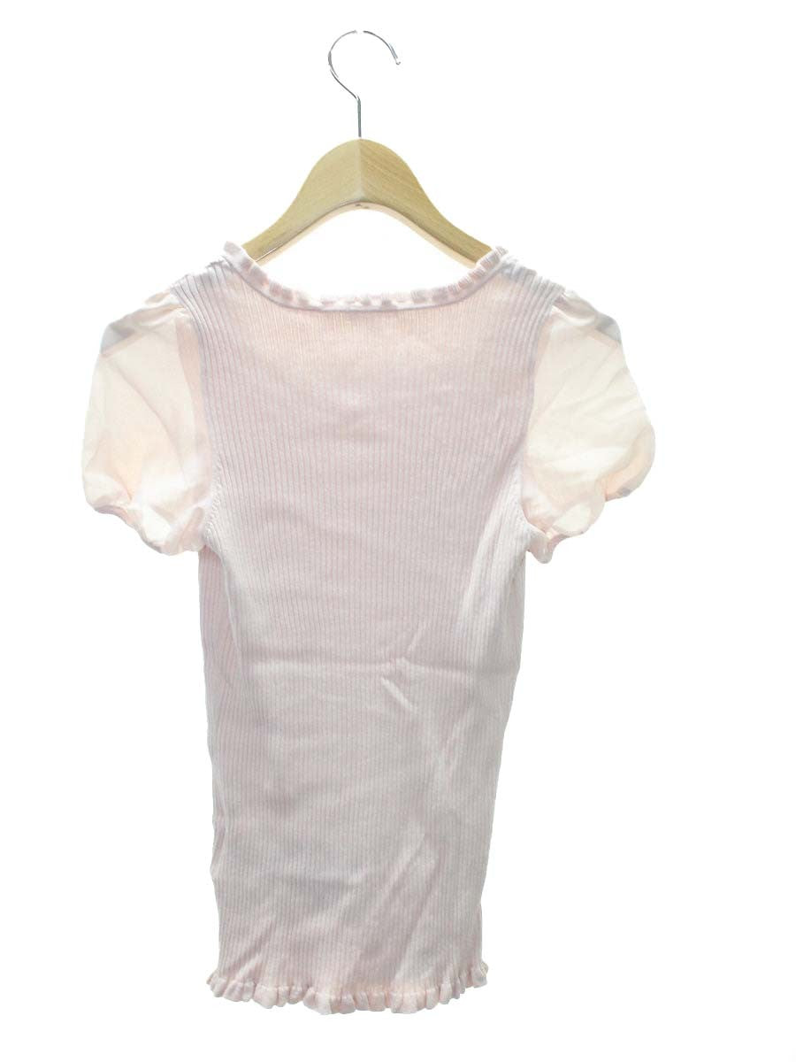 トゥービーシック W5N07-66-12 ニットプルオーバー Ⅱ ピンク フリル シアー袖 リブ IT0R8HRSAUS2