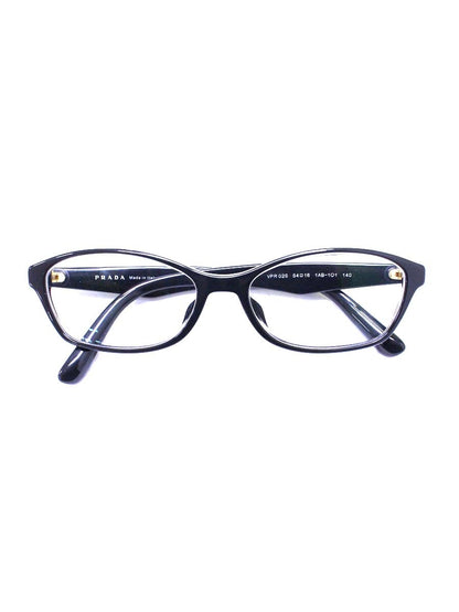 プラダ VPR02S メガネ ブラック/ゴールド ロゴ セルフレーム IT2IQJ705XID