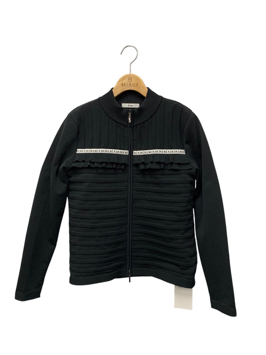 ルネ 6012520 カーディガン 38 ブラック ロゴジライン ダブルジップ ITAKDGMLA56G