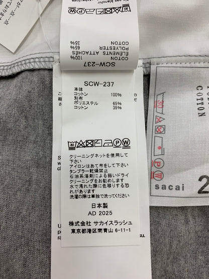 サカイ Cotton Poplin x Cotton Jersey T-Shirt SCW-237 2 グレー ’25 IT2RJ74ZH1BE 【SALE】