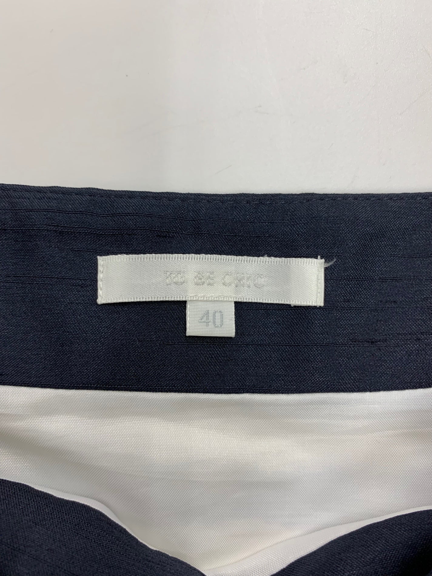 トゥービーシック W5S13-328-05 スカート 40 ネイビー ストライプ ウエストリボン ITK6SK3XE5BW