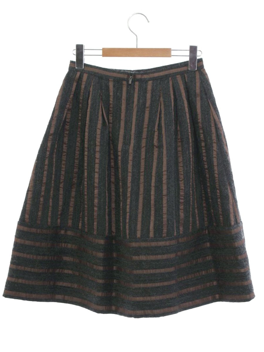 フォクシーブティック 36319 スカート 38 チャコール/ブラウン ストライブ ボーダー ITJA3LURFTB8