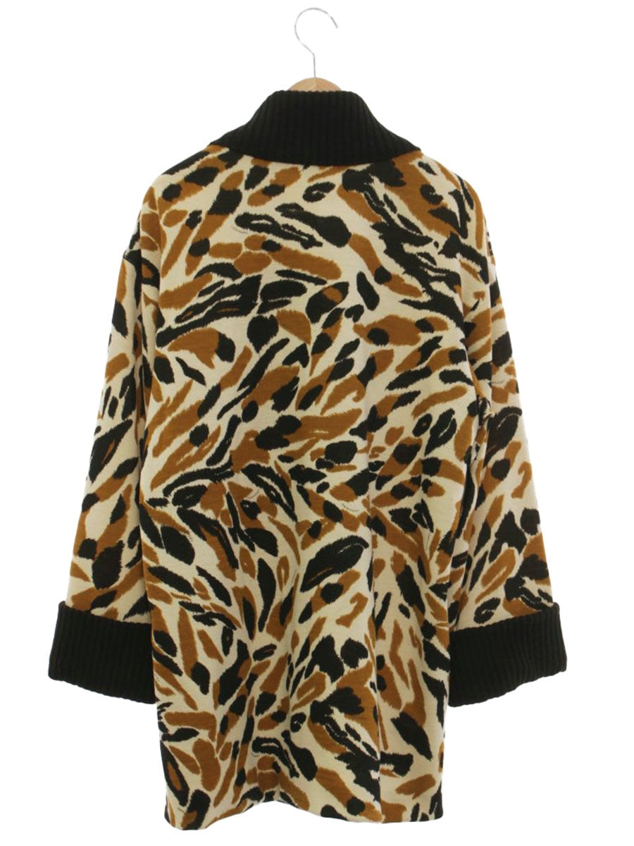 レオナールスポーツ コート M ブラウン レオパード ウール IT2HDX6Y0F8Y 【SALE】