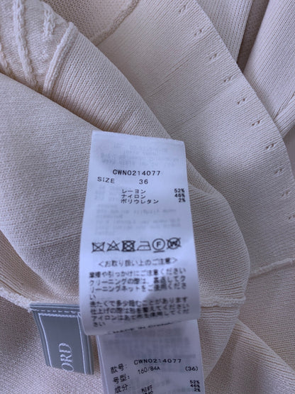 セルフォード CWN0214077 ワンピース 36 ベージュ ニット 衿ビジュー ITL8TSQMLKYW