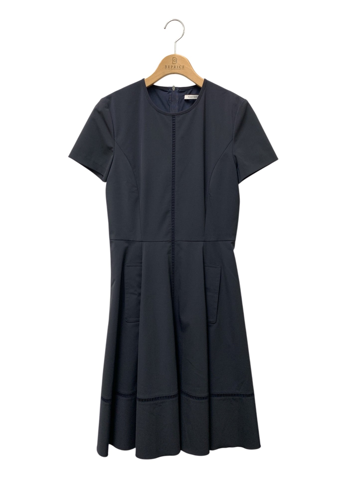 フォクシーニューヨーク Fagotting Fit and Fleur Dress 34810 ワンピース 40 ネイビー ITRMI5KSO9F4