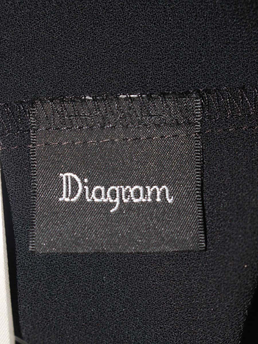 ダイアグラム 03213 41075-00 カットソー 36 ブラック フリル ステッチ ITGWHYD4J5ZC