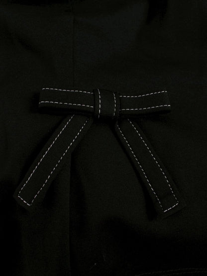 エムズグレイシー 115108 Tシャツ カットソー 38 ブラック ステッチ リボン IT8GL9IBWZPK