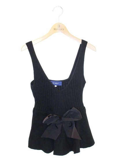 エムズグレイシー Knit Camisole 818536 ニット 38 ブラック ノースリ ITX1GSI9EI0M