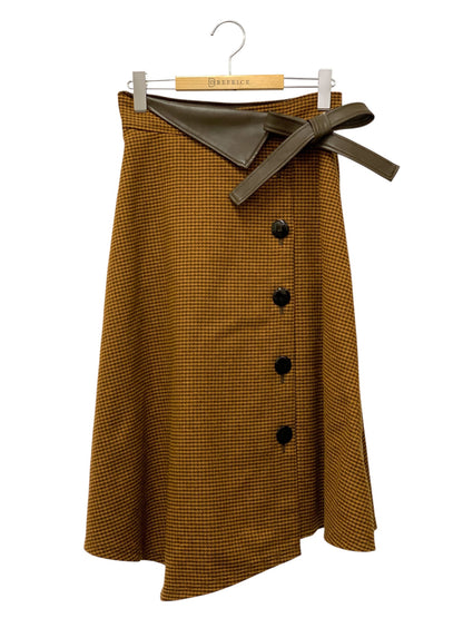 エムズグレイシー Asymmetry Skirt 917709 スカート 38 ブラウン 千鳥柄 ITLHOGKGU106