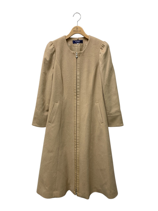 エムズグレイシー 319612 コート 38 ベージュ カメリアジップ ウール ITQ0STOKVLJQ