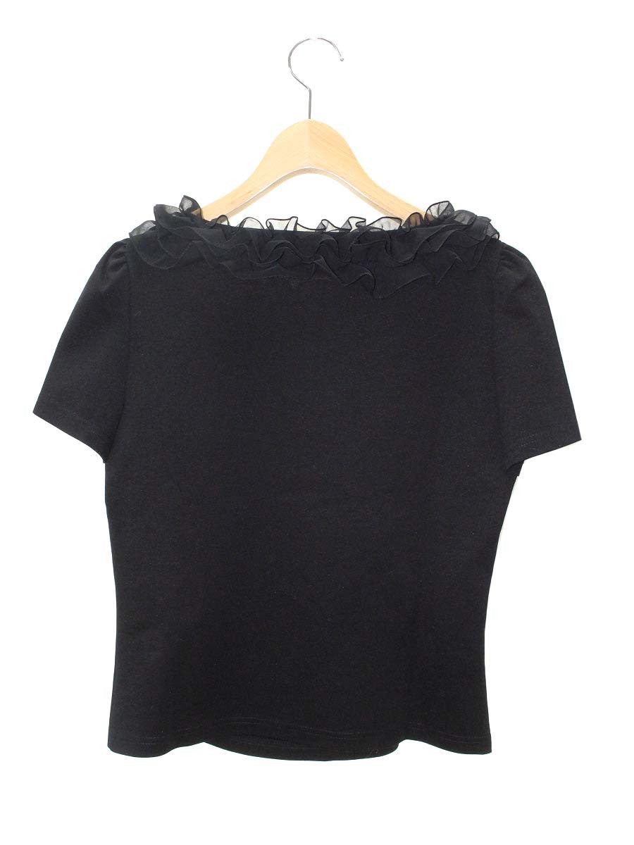 エムズグレイシー 015314 トップス 40 ブラック フリル ITWNXHCF3IUC