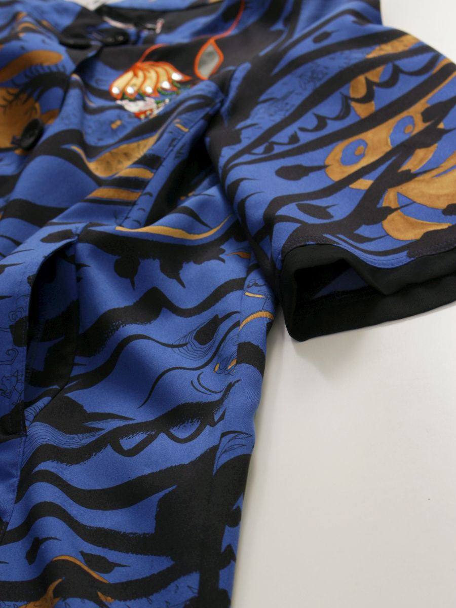 アルベロベロ 113311 コート F ブルー ノーカラー アニマルモチーフ ITYY7U3QE7NW