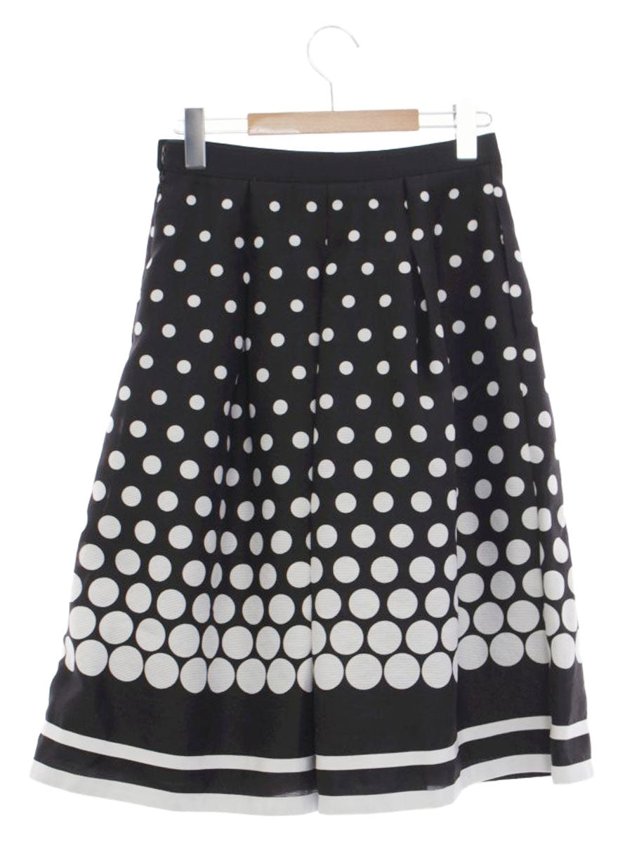 エムズグレイシー 217316 スカート 38 ブラック ドット ウエストゴム IT3ZX8FSBTDM