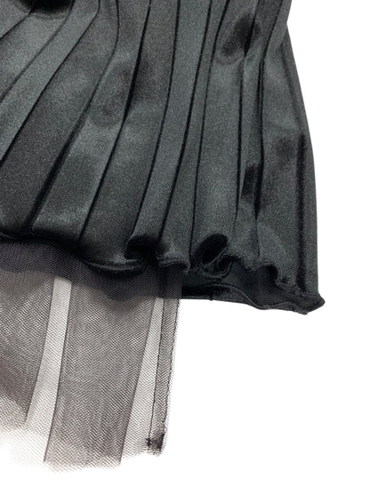 エムズグレイシー 917710 スカート 38 ブラック プリーツ ベロア チュール付き ウエストゴム ITBY8RJKBCSC