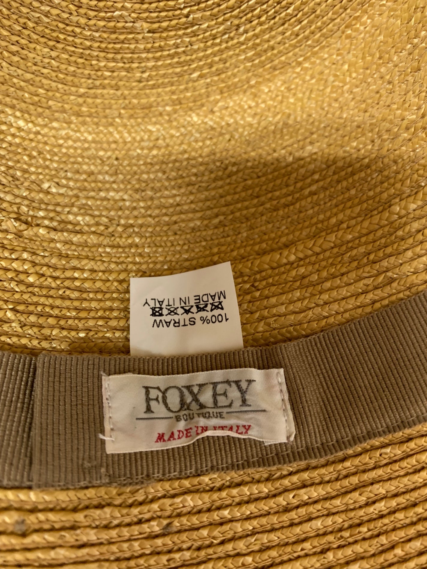 フォクシーブティック ストローハット ベージュ リボン | 中古ブランド