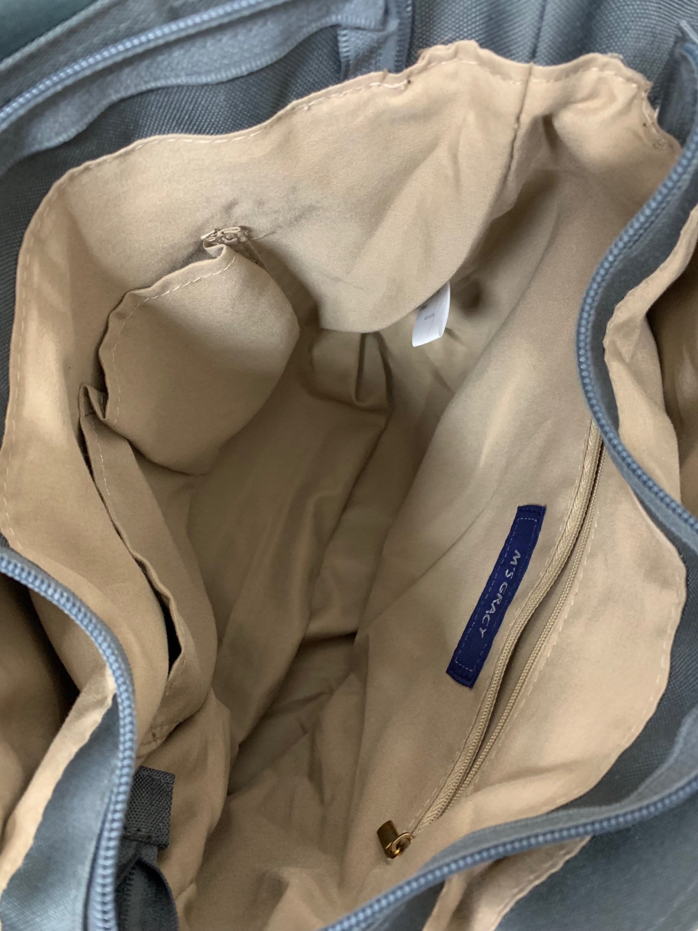 エムズグレイシー 394520 トートバッグ グレー リボン ロゴ刺繍 2way ITB0VEMHR9UG