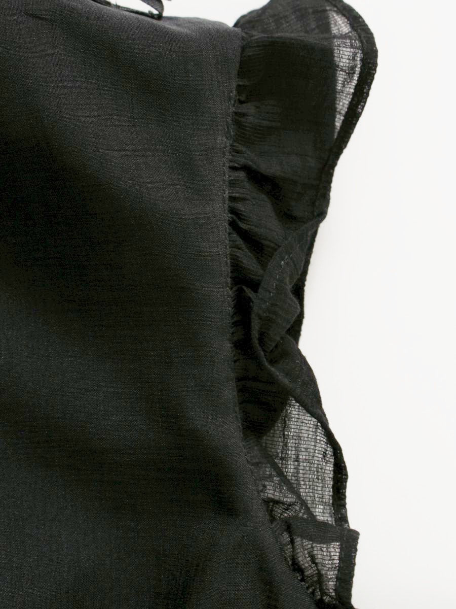 ルネ 5936320 ワンピース 34 ブラック ノースリーブ ワンピースドレス パール フリル ITGPY2BAAJ4C 【SALE】