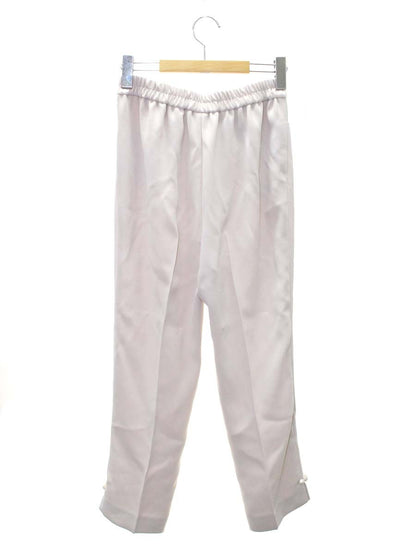 エムズグレイシー シンプルクロップドパンツ 316107 パンツ 38 ベージュ センタープレスパンツ パール 裾スリット IT0NJFGMCOCX