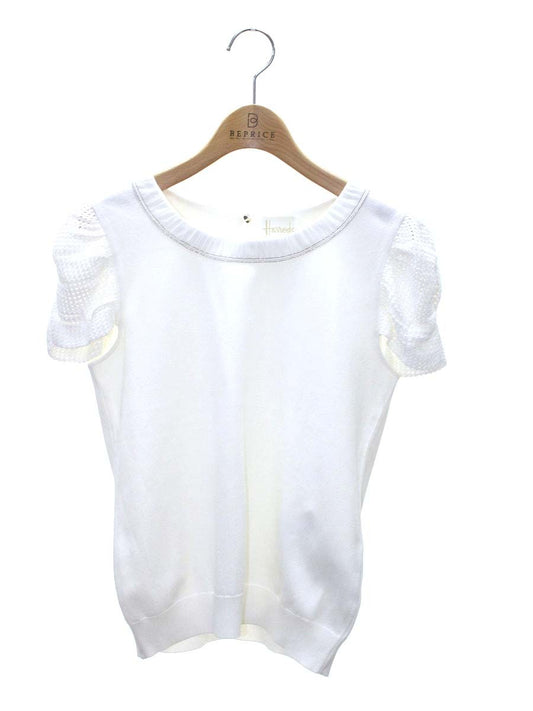 ハロッズ 16520041 ニット ホワイト 袖切替 IT94609JYLQG