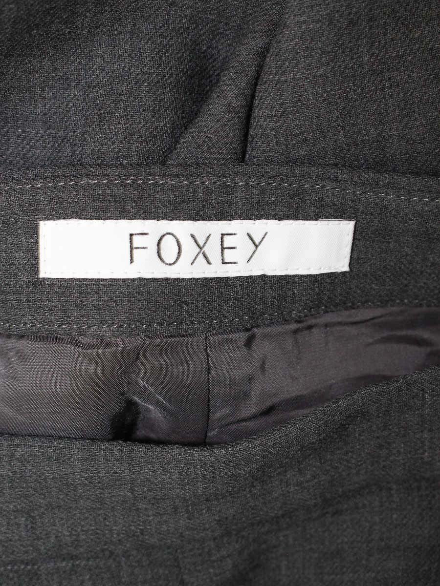 フォクシーブティック 39535 パンツ 38 グレー ウール ワイド IT67QPIO7E8S