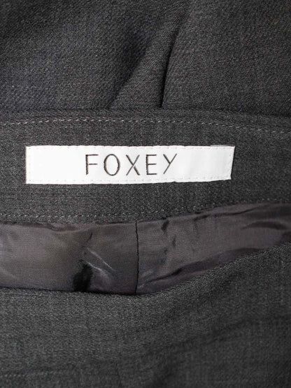 フォクシーブティック 39535 パンツ 38 グレー ウール ワイド IT67QPIO7E8S