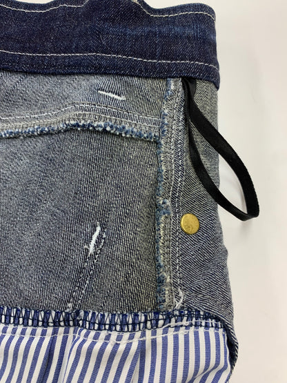 エムズグレイシー 017137 スカート 38 ネイビー Denim x Stripe Skirt IT18VDGJK41C
