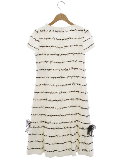 エムズグレイシー 011101 ワンピース 36 ホワイト リボン ボーダー IT362SS4MVBK 【SALE】