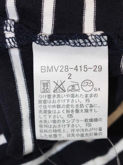 バーバリーブラックレーベル BMV28-415-29 ニット 2 ネイビー ボーダー Vネック 長袖 ITON7LZYAL2O