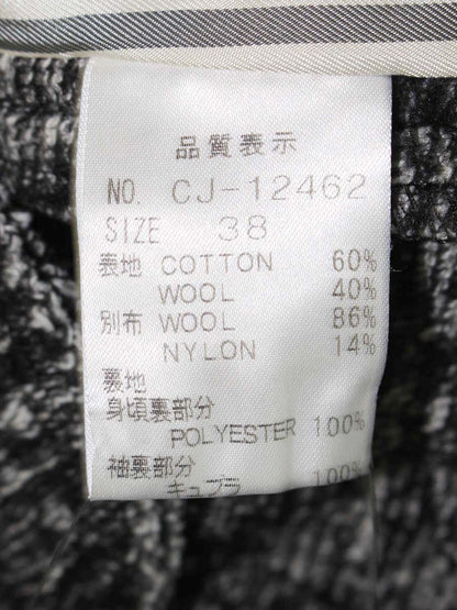 クーム CJ-12462 ジャケット 38 ブラック ツイード調 異素材 IT44JMSK3JE2