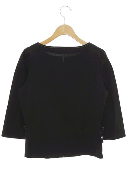 エムズグレイシー 115108 Tシャツ カットソー 38 ブラック ステッチ リボン IT8GL9IBWZPK