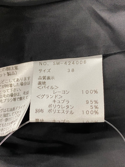 エムズグレイシー 424006 ジャケット 38 ブラック ベロア ショート丈 IT92V4XHPE9H