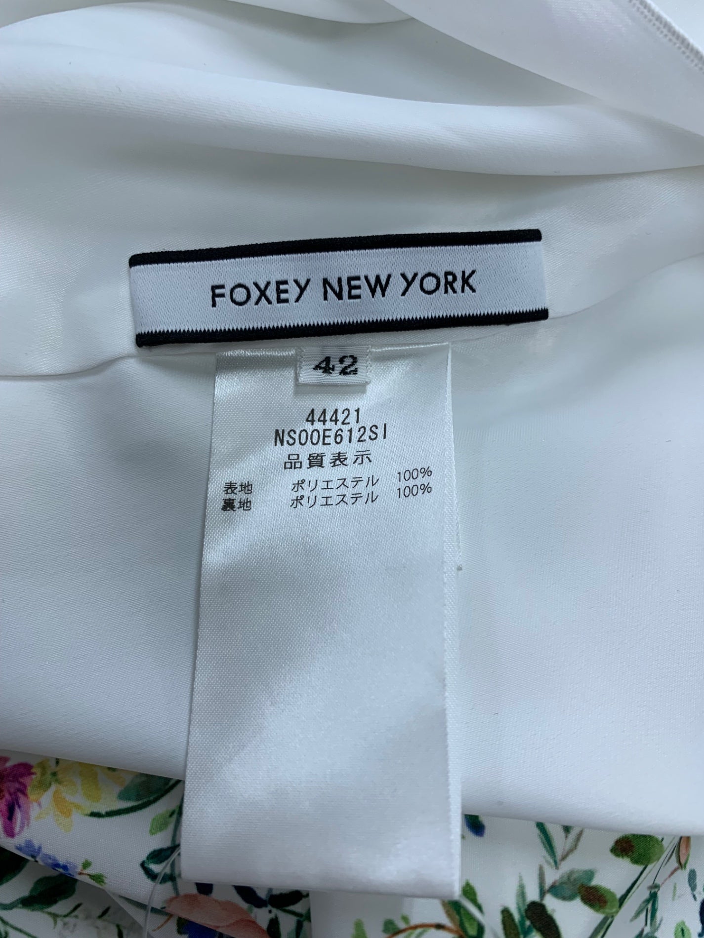 フォクシーニューヨーク Primavera Dress プリマヴェーラ 44421 ワンピース 42 ホワイト フラワープリント ITN8ZA6UJS5I