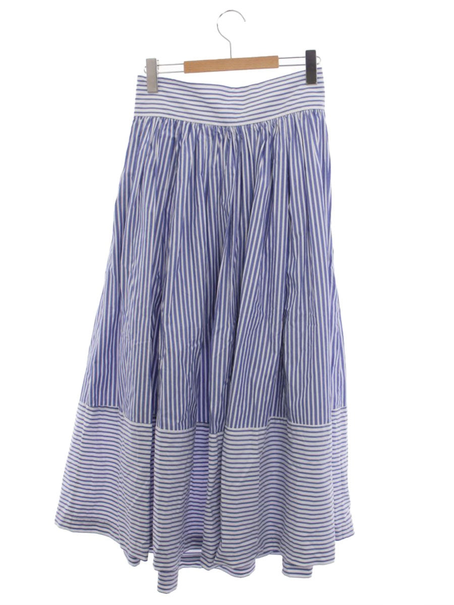 ブルックスブラザーズ コットン ストライプ ボウウエストベルト 100219438 マキシスカート 6 ブルー/ホワイト ITFRRWUYJOAZ