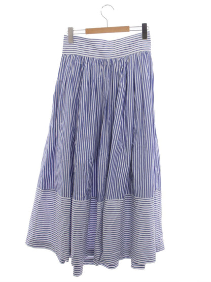 ブルックスブラザーズ コットン ストライプ ボウウエストベルト 100219438 マキシスカート 6 ブルー/ホワイト ITFRRWUYJOAZ
