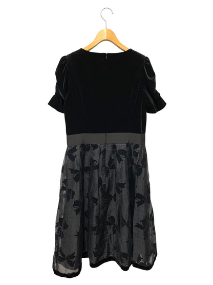 エムズグレイシー 上ベロアコンビワンピース 411512 40 ブラック 蝶 IT663ZIGEEHB