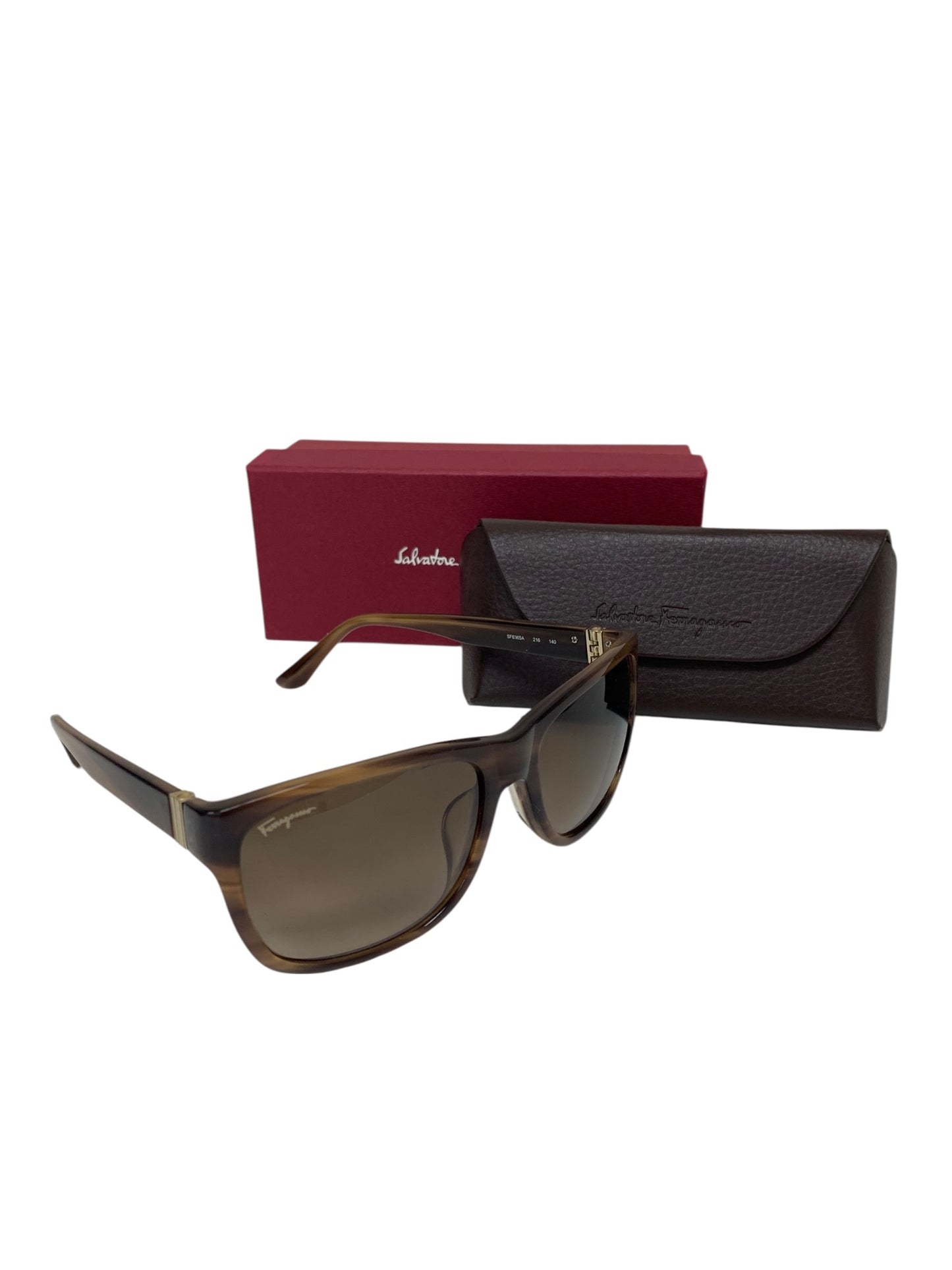 フェラガモ SF636SA サングラス ブラウン セルフレーム フルリム ウェリントン ITI16K1CMF3S 【SALE】