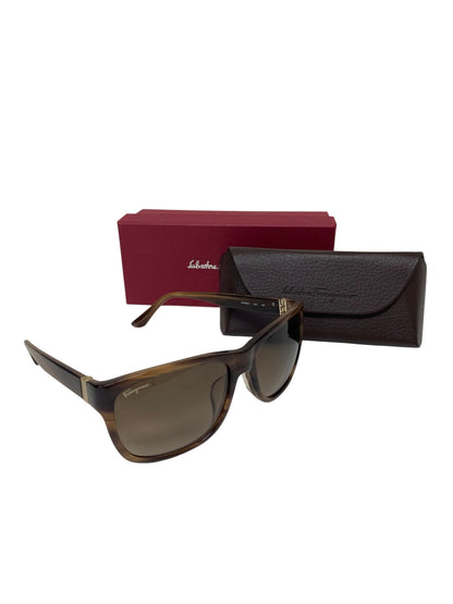 フェラガモ SF636SA サングラス ブラウン セルフレーム フルリム ウェリントン ITI16K1CMF3S 【SALE】