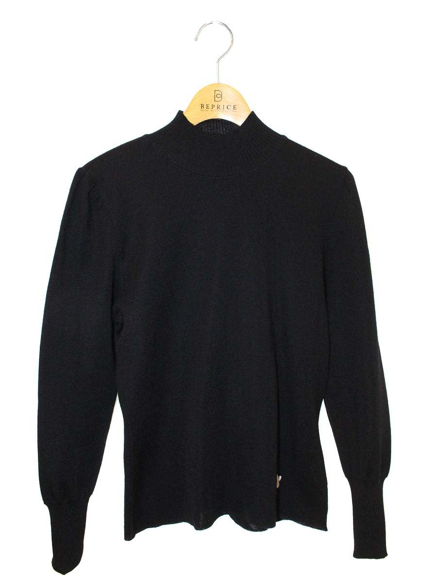 エムズグレイシー One point Hi-Neck Knit 818566 ニット セーター 40 ブラック ITHVOJTZDQKO