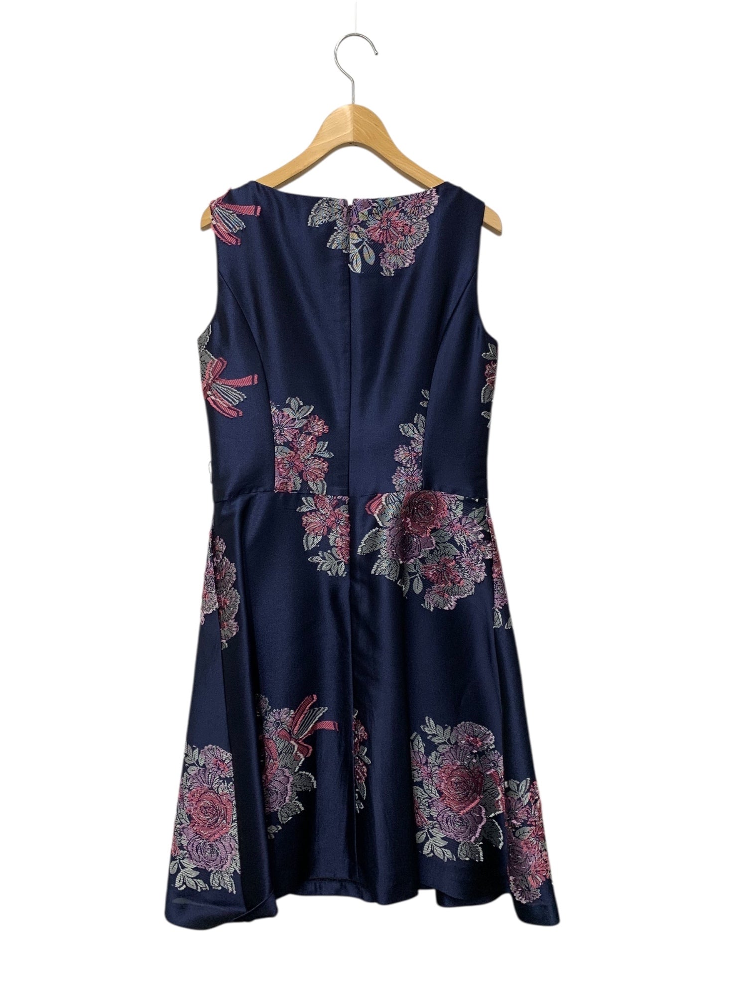 エムズグレイシー 811351 ワンピース 38 ネイビー フラワーモチーフ