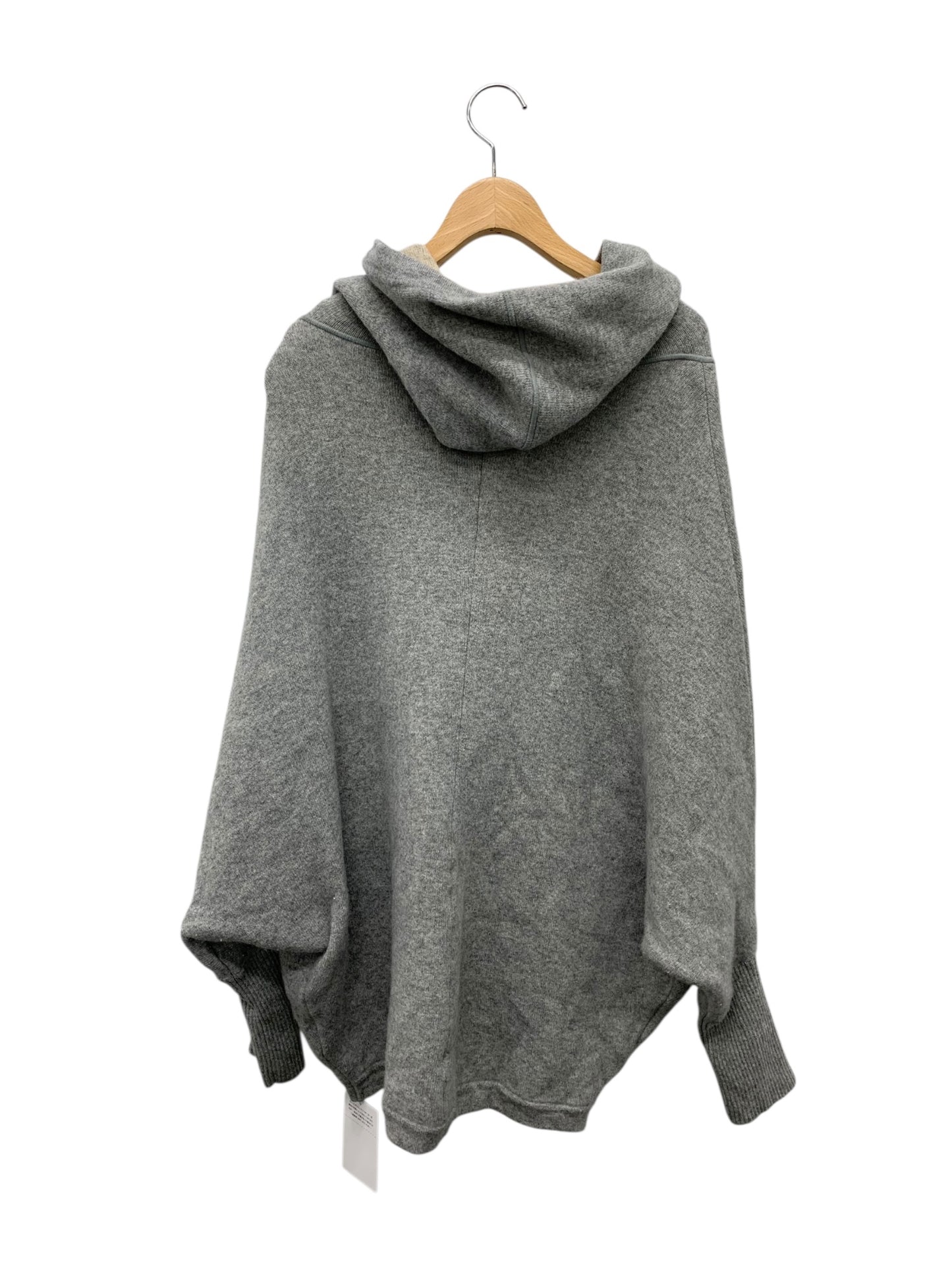 ルネ 6842120 パーカーカーディガン 36 グレー ウール混 ファーブローチ付き ITGR4NBFOSX4