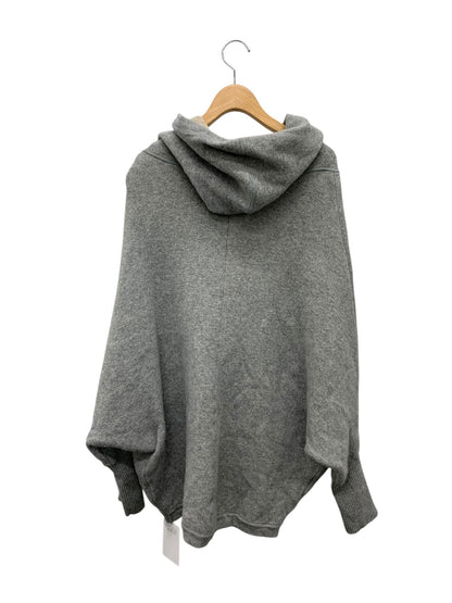 ルネ 6842120 パーカーカーディガン 36 グレー ウール混 ファーブローチ付き ITGR4NBFOSX4